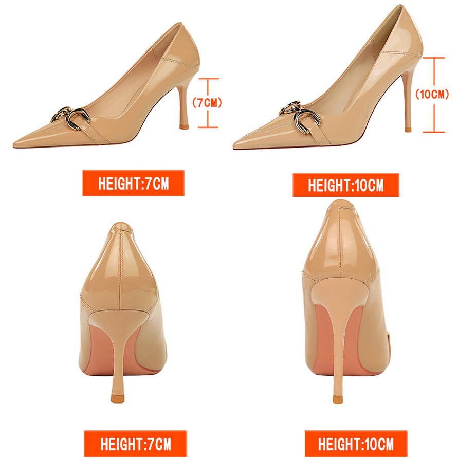 Luxury Women Pumps Metal Belt  - Leather Classic Strap ulasan dan harga